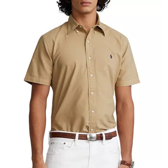 Polo Ralph Lauren Other - 112 RALPH LAUREN Men’s Classic Fit Short Sleeve Oxford Shirt - Khaki, Medium